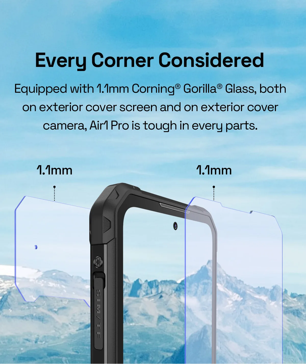 IIIF150 Air1 Smartphone 6.5" FHD+ Display 12GB+64GB NFC 5000mAh IP68 IP69K STD-810G 11.35mm Ultra-Thin Rugged Phone
