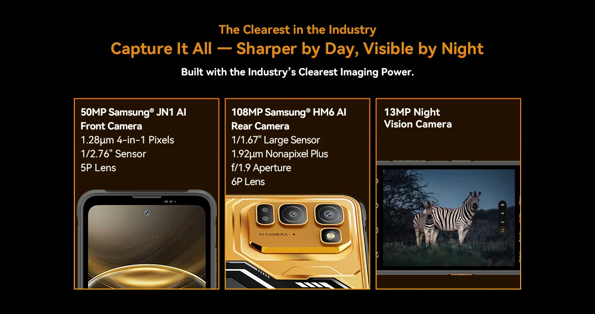 Blackview FORT 5 Rugged Phone 12GB+256GB 6.78" Display Android 16 108MP 5000mAh Mediatek MT8781 Helio G100 4G NFC Mobile Phone