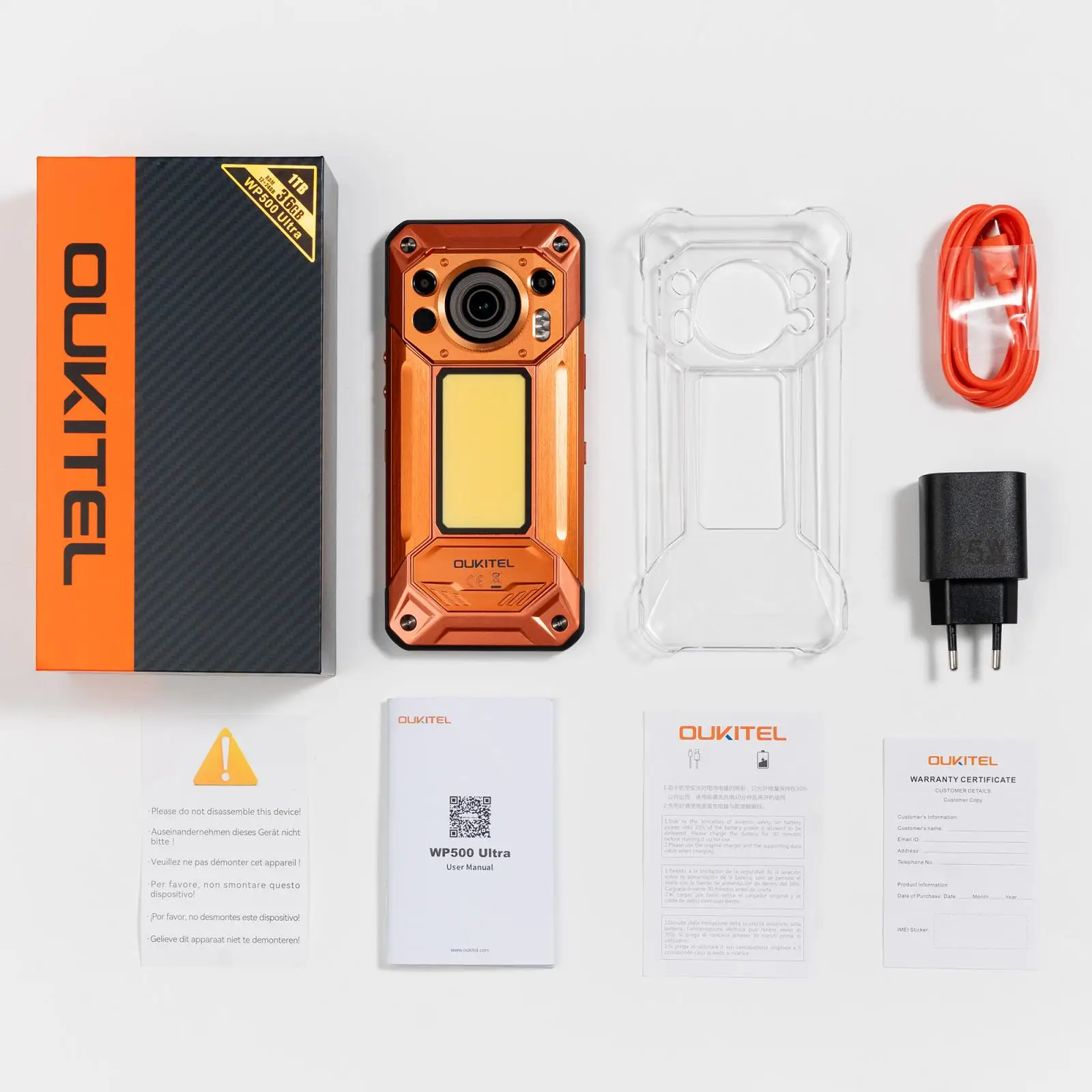 Oukitel WP500 Ultra Rugged Phone Thermal Imaging 12GB+1TB 108MP Camera 6.78'' Android 16 10000mAh MTK Dimensity 8300 NFC 5G