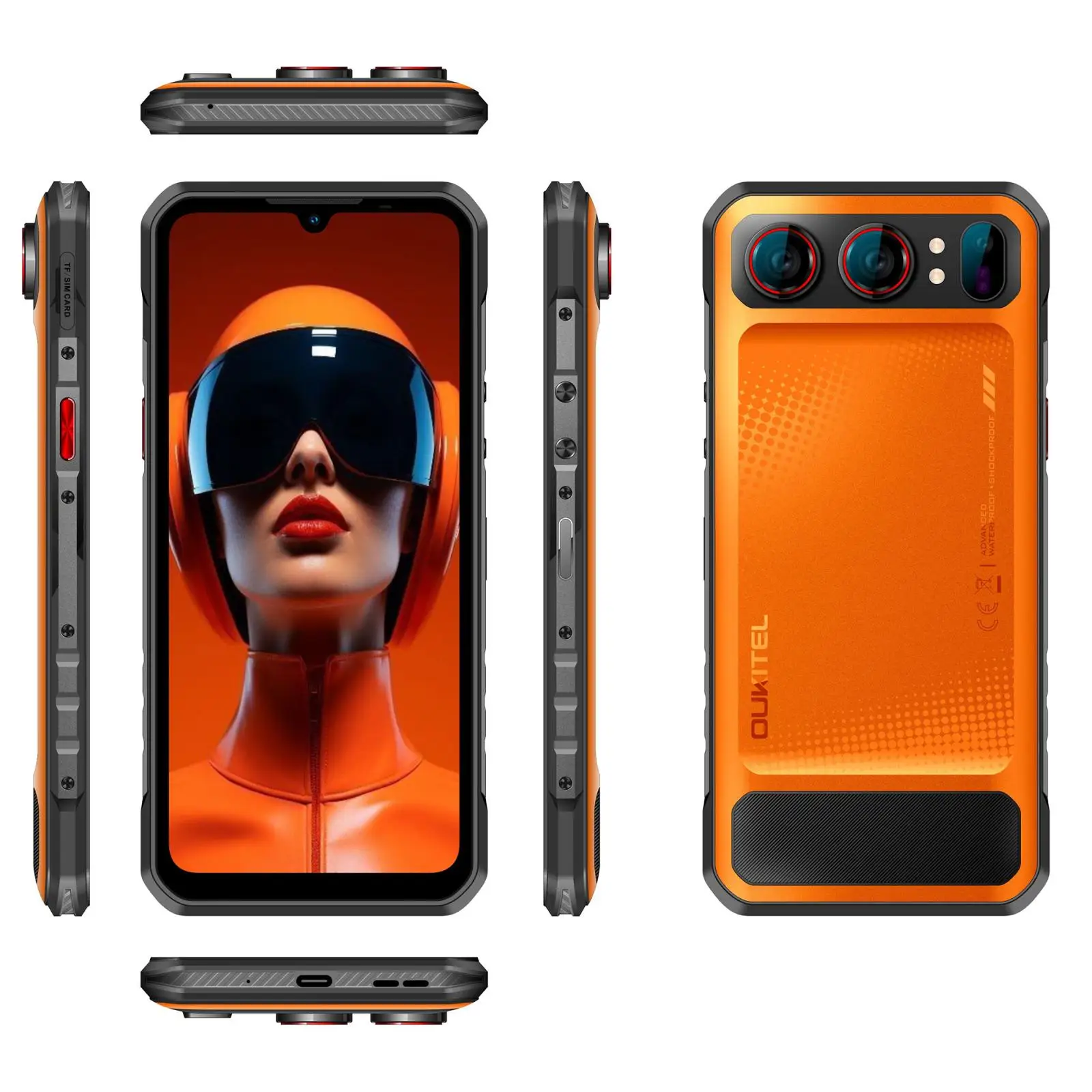 OUKITEL WP68 Air 5G Rugged Smartphone 12GB+512GB 8000mAh Battery 6.88" 120Hz Display Dimensity 7025 Android 16  64MP Smartphone