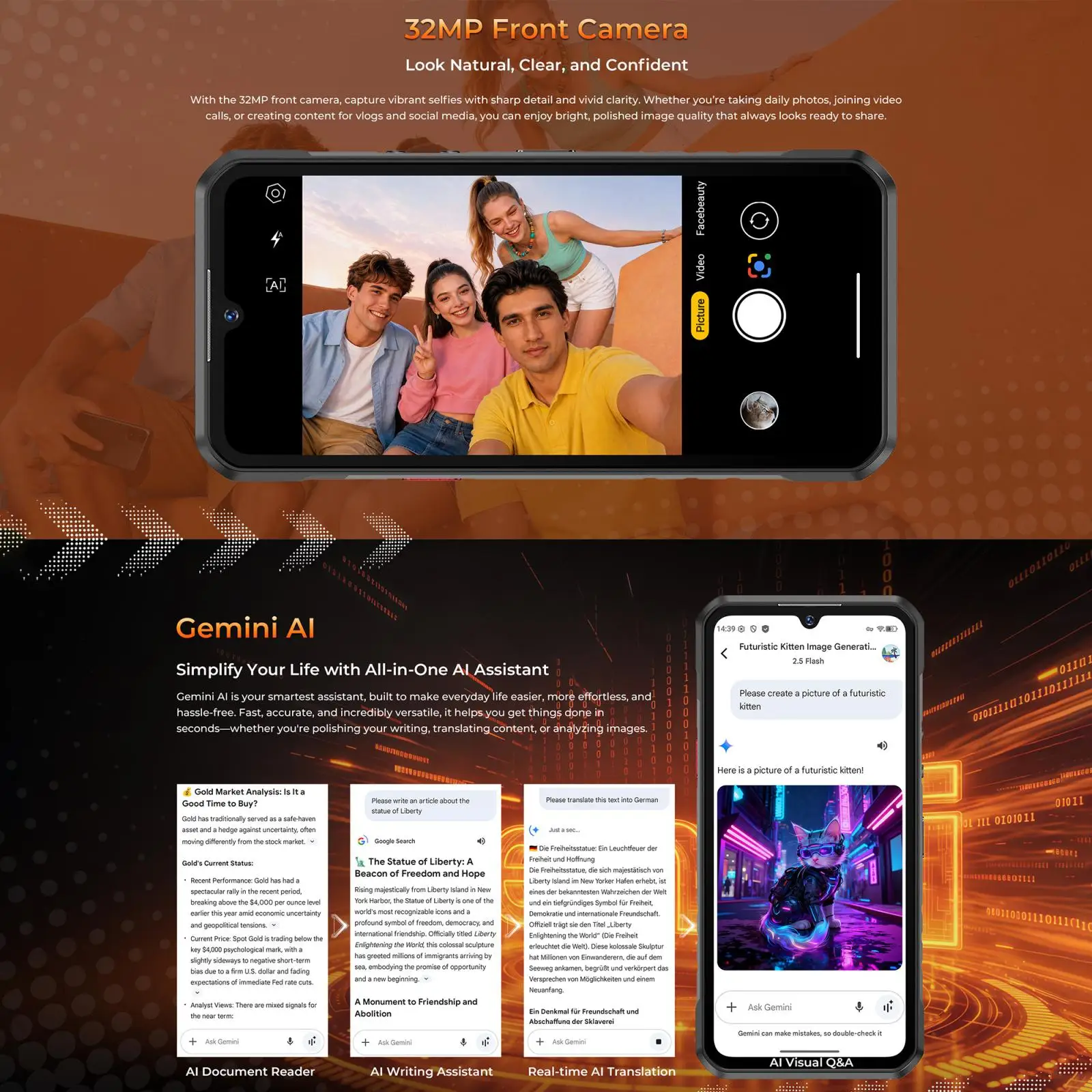 OUKITEL WP68 Air 5G Rugged Smartphone 12GB+512GB 8000mAh Battery 6.88" 120Hz Display Dimensity 7025 Android 16  64MP Smartphone
