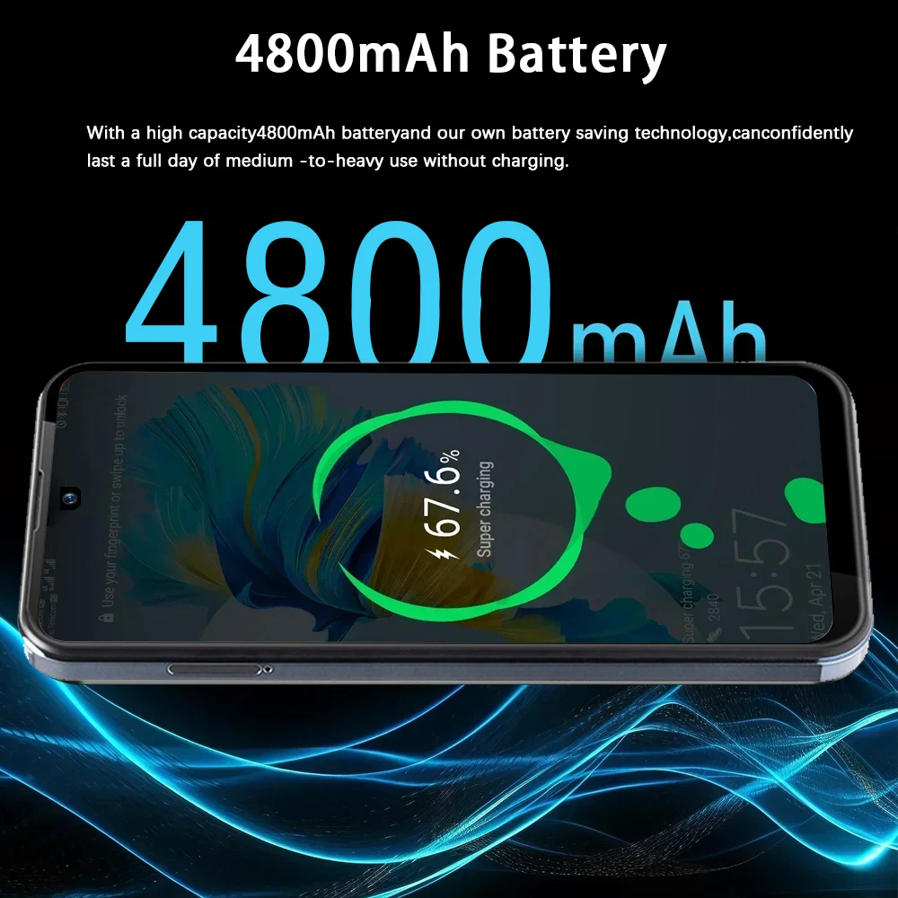 Global Version W&O X200 4G 6.53Inch Business Smartphones Android 10.0 4GB 64GB Mobile Phone Dual SIM 4800mAh 13MP Camera 128GBTF