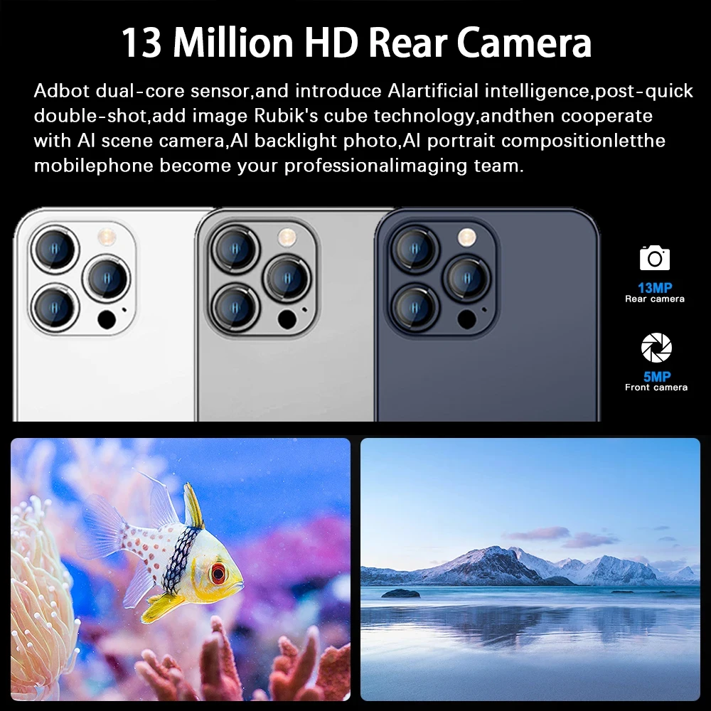Global Version W&O X200 4G 6.53Inch Business Smartphones Android 10.0 4GB 64GB Mobile Phone Dual SIM 4800mAh 13MP Camera 128GBTF