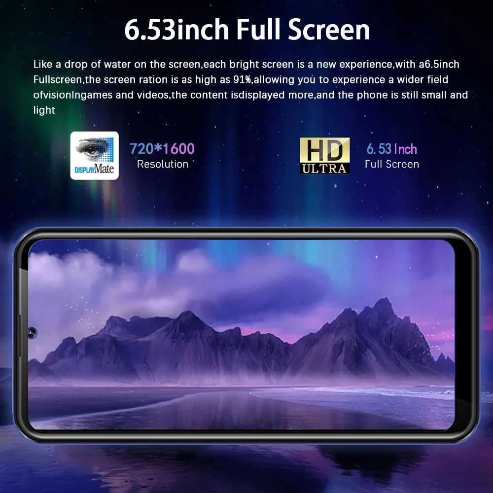 Global Version W&O X200 4G 6.53Inch Business Smartphones Android 10.0 4GB 64GB Mobile Phone Dual SIM 4800mAh 13MP Camera 128GBTF