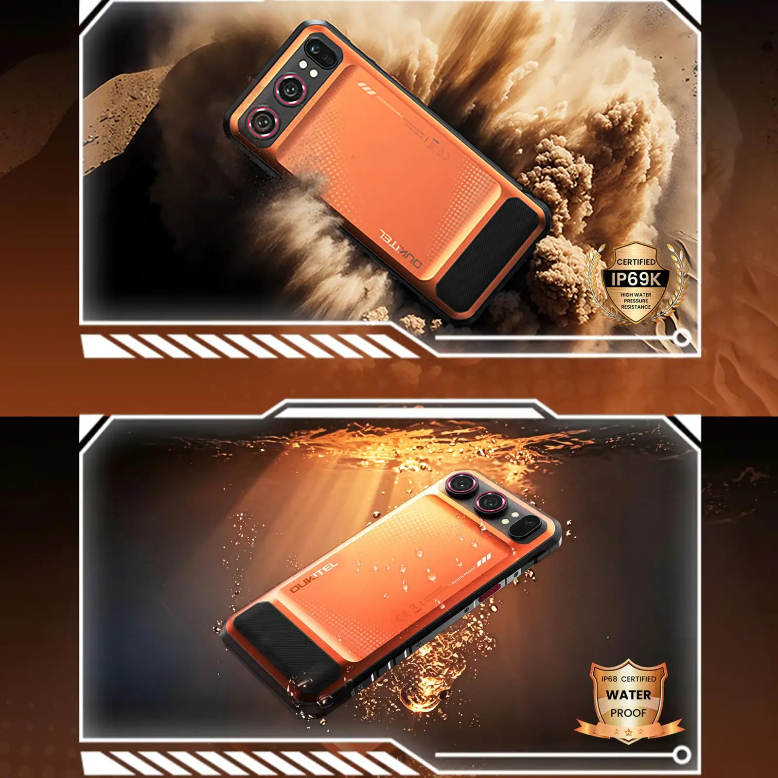 Oukitel WP68 Air Rugged Phone 12GB+512GB Night Vision 6.88" Android 16 MediaTek Dimensity 7025 64MP Camera 8000mAh 5G Smartphone