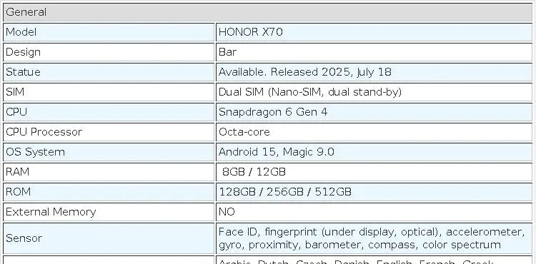 Original HONOR X70 5G Mobile Phone 6.79 Inches AMOLED Display Snapdragon 6 Gen 4 Battery 8300mAh NFC Google Play Smartphone