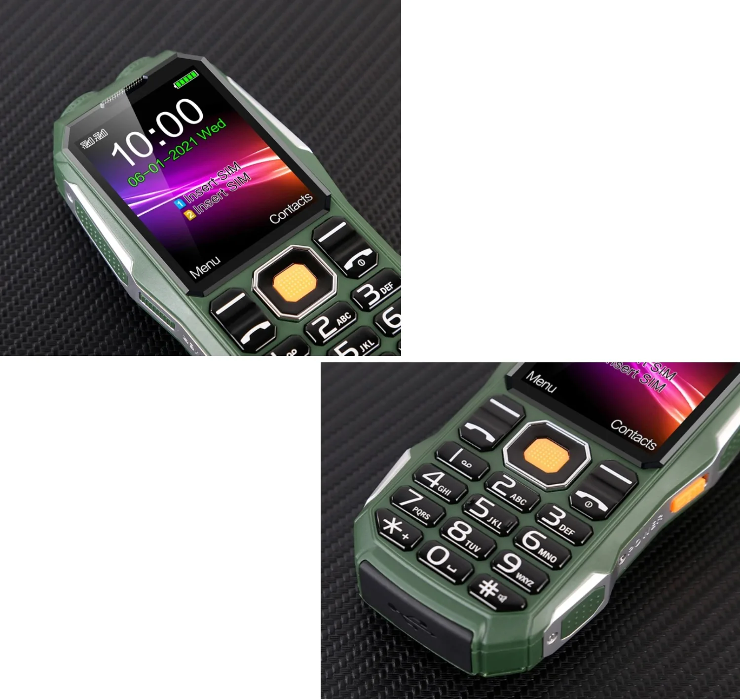 Unlocked Shockproof Senior Phone Big Battery Powerbank Large Key Durable 3 Sims Loud Voice Speed Dial Strong Torch For Elderly