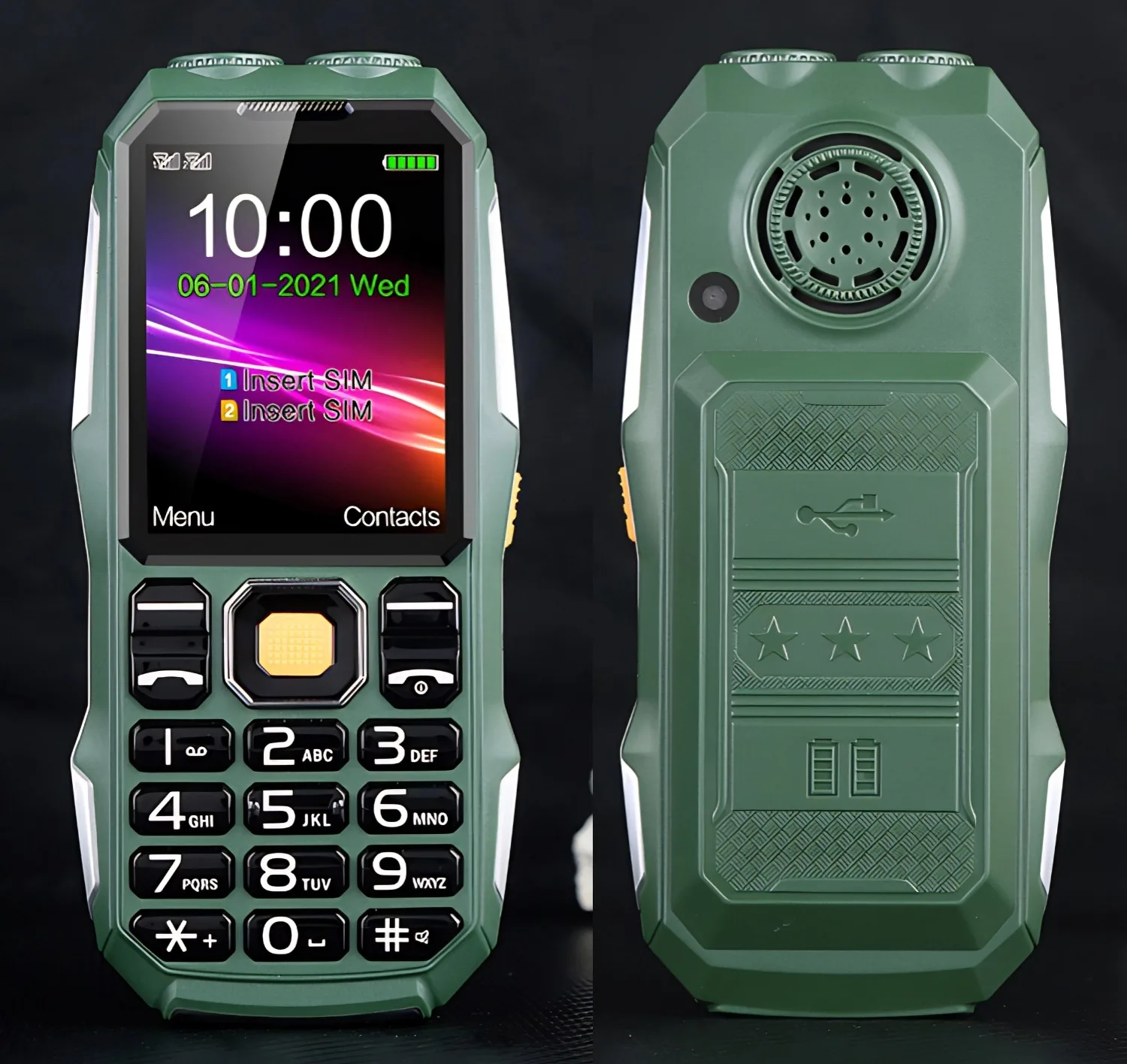Unlocked Shockproof Senior Phone Big Battery Powerbank Large Key Durable 3 Sims Loud Voice Speed Dial Strong Torch For Elderly