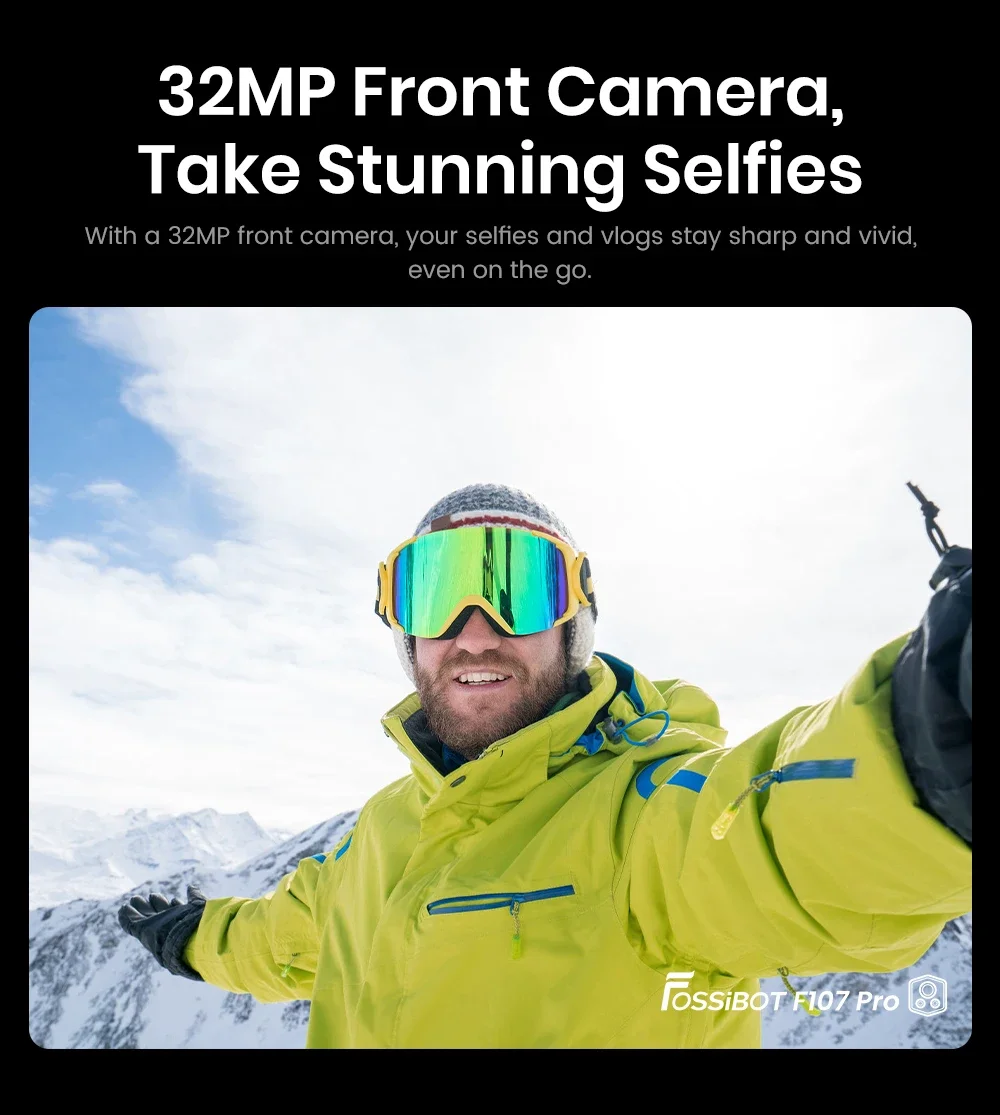 Fossibot [F107 Pro] Android 15 Rugged Mobile Phone 30GB (12+18) 512GB 28000mAh 66W 200MP+32MP NFC/GPS Dual Bright Flashlights