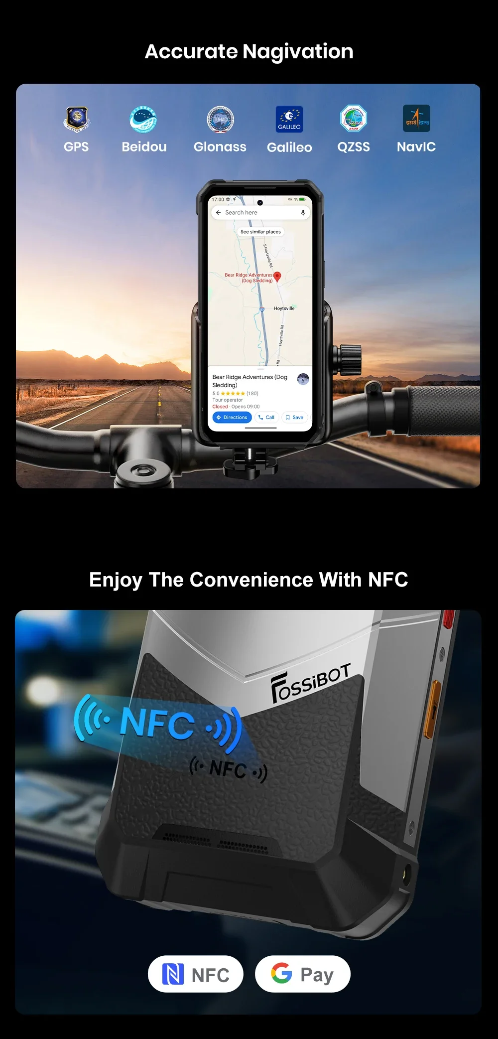 Fossibot [F107 Pro] Android 15 Rugged Mobile Phone 30GB (12+18) 512GB 28000mAh 66W 200MP+32MP NFC/GPS Dual Bright Flashlights