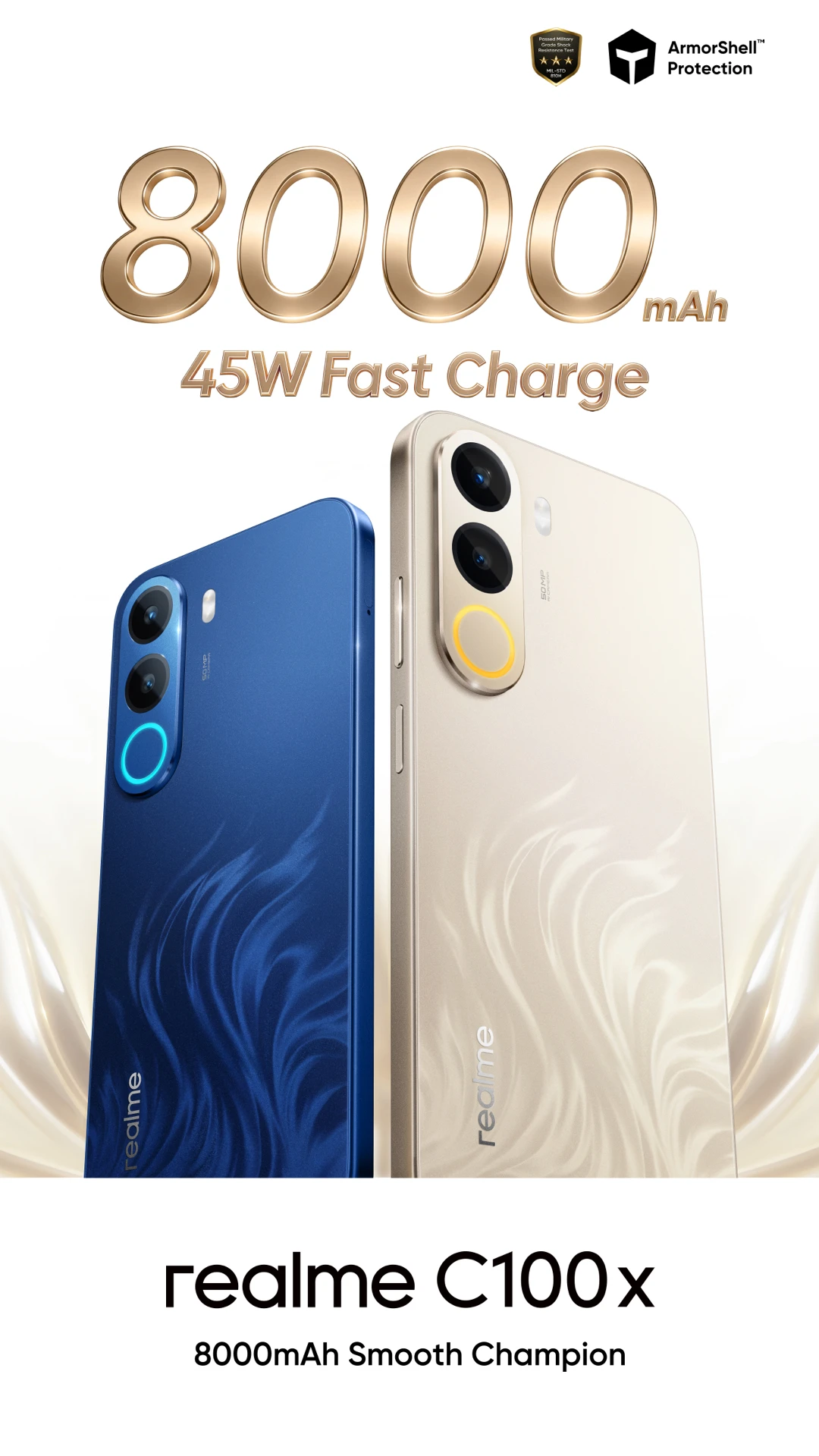 [New] realme C100x Smartphone NFC 8000mAh Battery 6.8" 120Hz Display