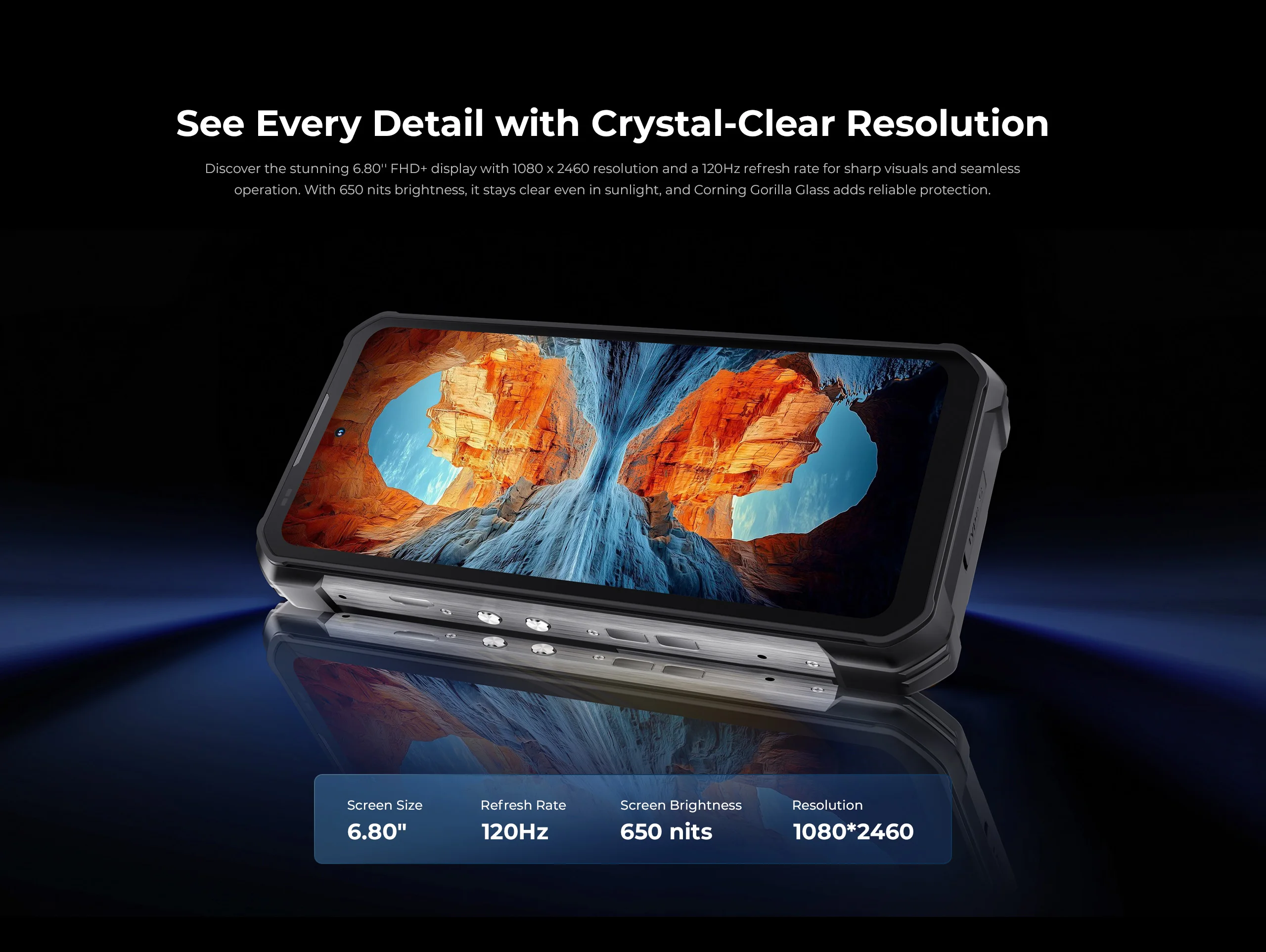 Oukitel WP100 Titan Rugged Phone 33000mAh 66W Charger 200MP Camera Built-in Projector Camping Light CellPhone, NFC 5G Smartphone