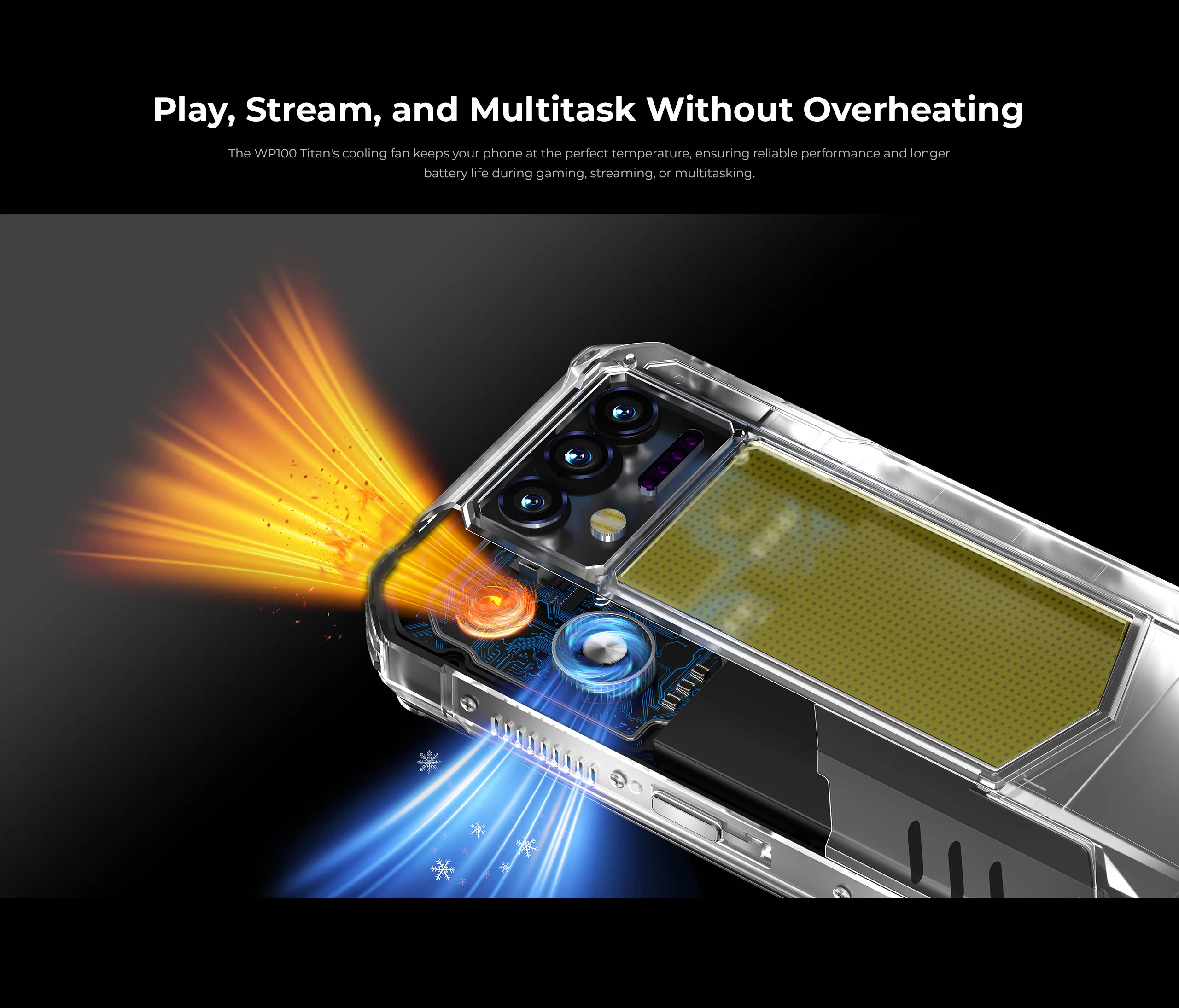Oukitel WP100 Titan Rugged Phone 33000mAh 66W Charger 200MP Camera Built-in Projector Camping Light CellPhone, NFC 5G Smartphone