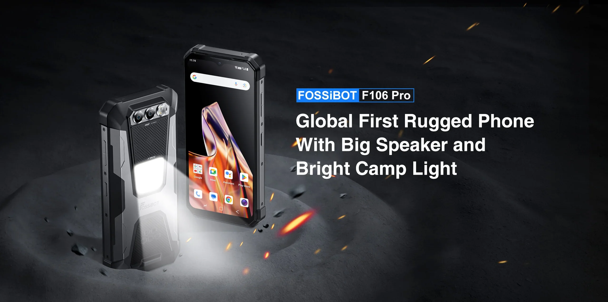 FOSSiBOT F101P,Smartphone,10600mAh Battery,4GB+64GB,24MP, Cell Phone, Large Speaker, IP68/IP69,Waterproof Mobile Phone