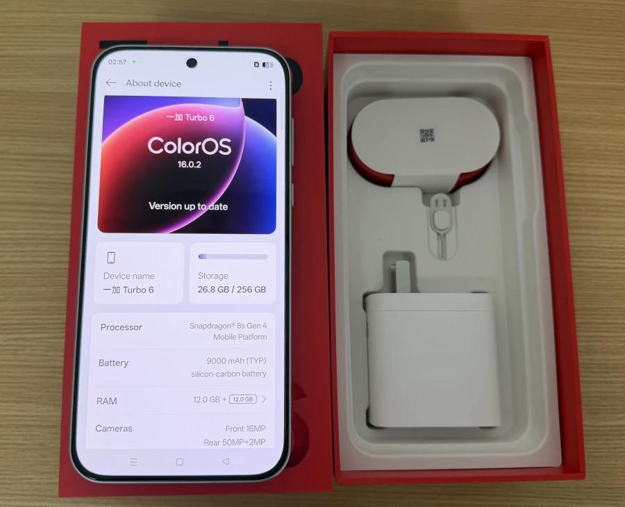 Unlocked OnePlus Turbo6 5G Smart Phone 9000mAh Battery 165Hz Screen Google Play Store OTA Color OS