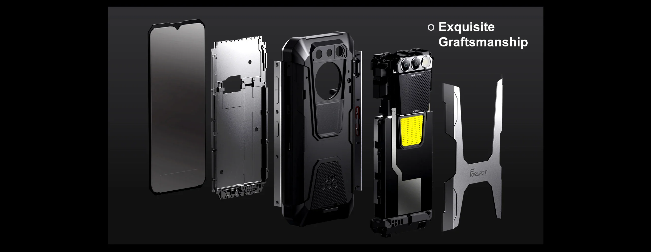 FOSSiBOT F106 PRO Rugged Phone 6.58 Inch FHD+ 15GB RAM+256GB ROM Mobile Phones 12000mAh 20MP Night Vision Smartphone Android 14