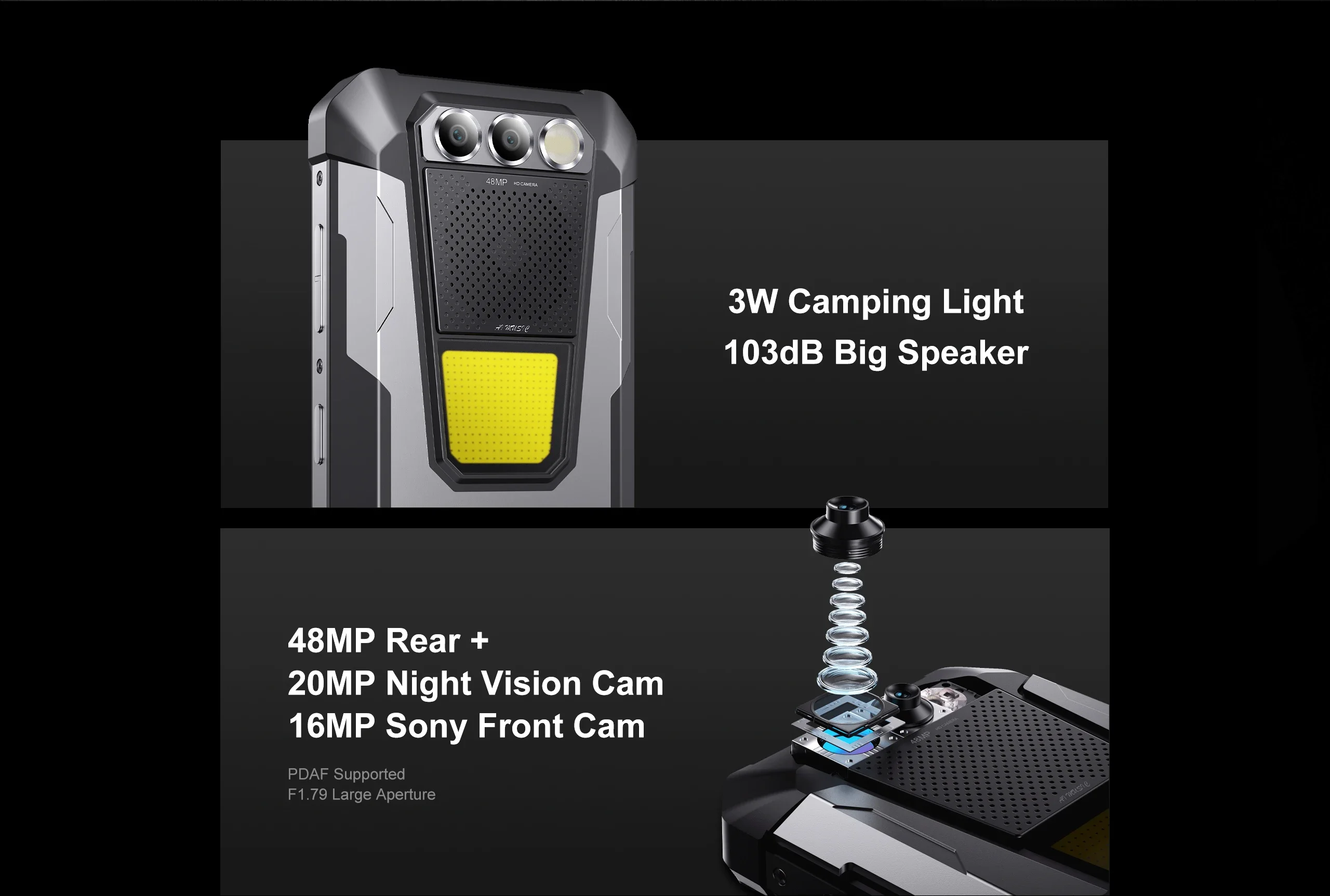 FOSSiBOT F106 PRO Rugged Phone 6.58 Inch FHD+ 15GB RAM+256GB ROM Mobile Phones 12000mAh 20MP Night Vision Smartphone Android 14