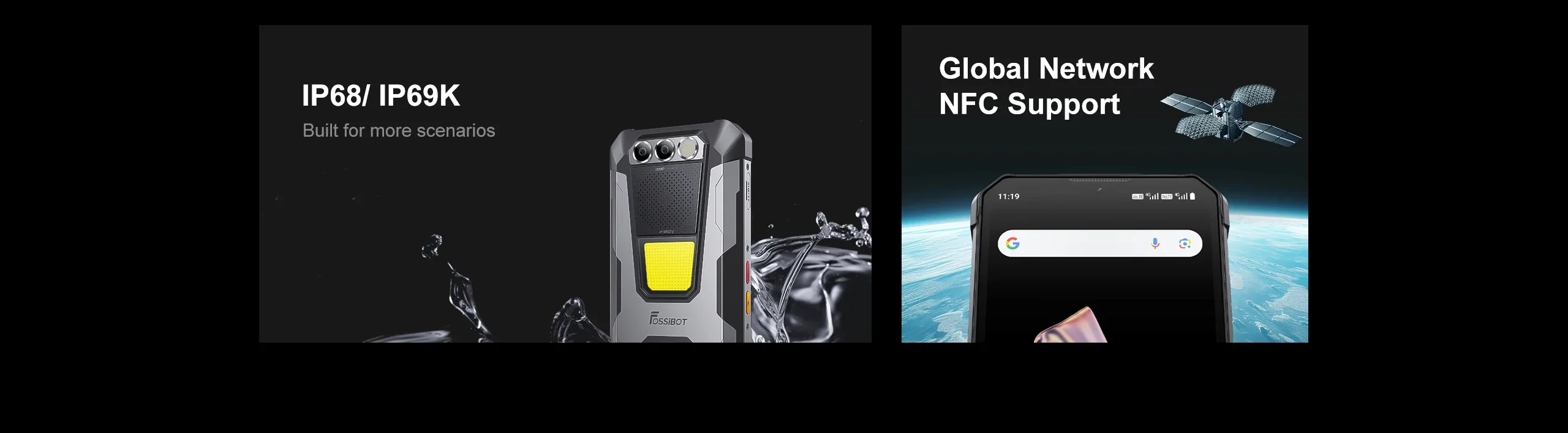 FOSSiBOT F106 PRO Rugged Phone 6.58 Inch FHD+ 15GB RAM+256GB ROM Mobile Phones 12000mAh 20MP Night Vision Smartphone Android 14