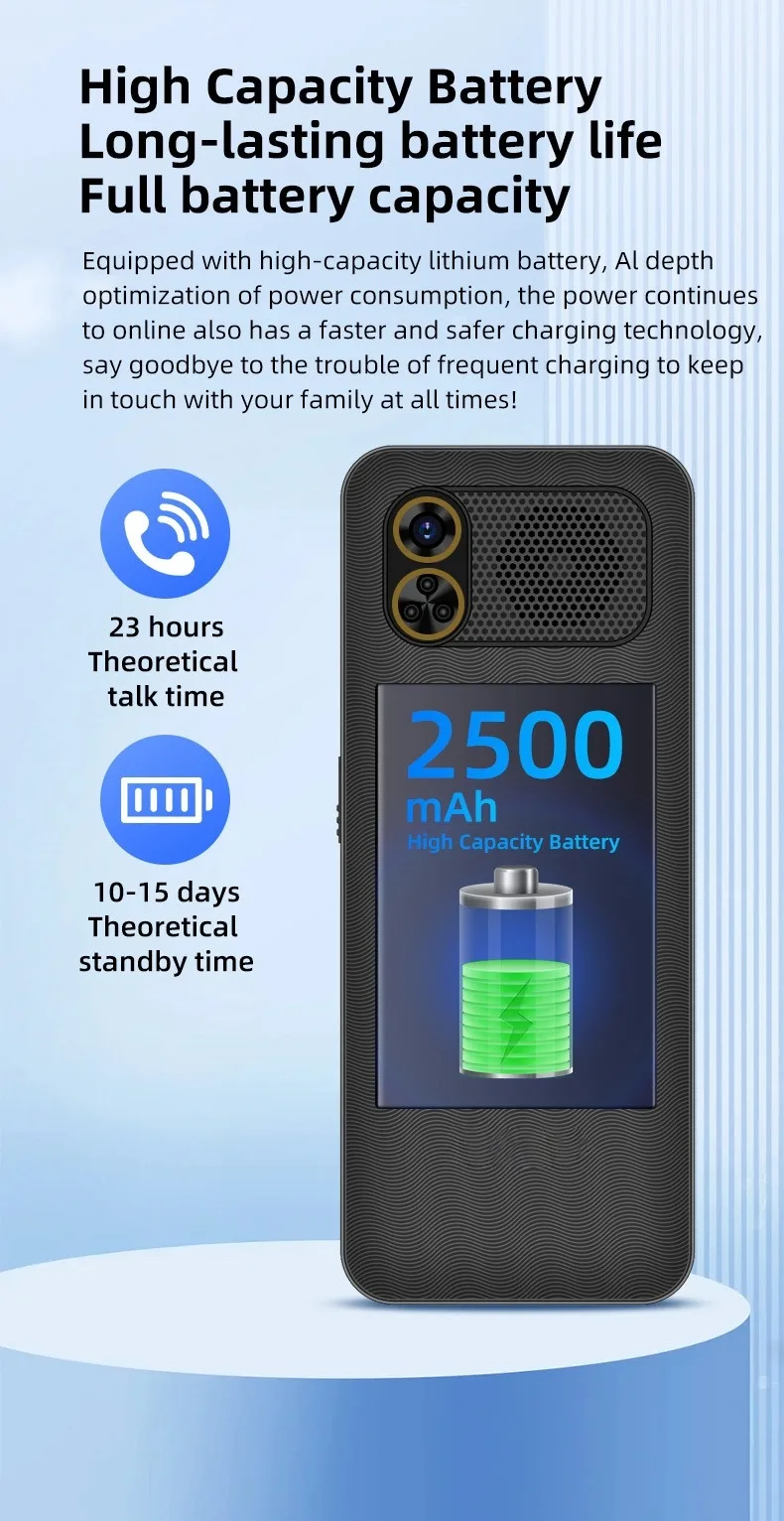 YEEMI K3+ 4G Cellphone 2.4inches Dual SIM Card LTE 2500mAh Bluetooth Camera Mobile Phone Type-C Bar Phone