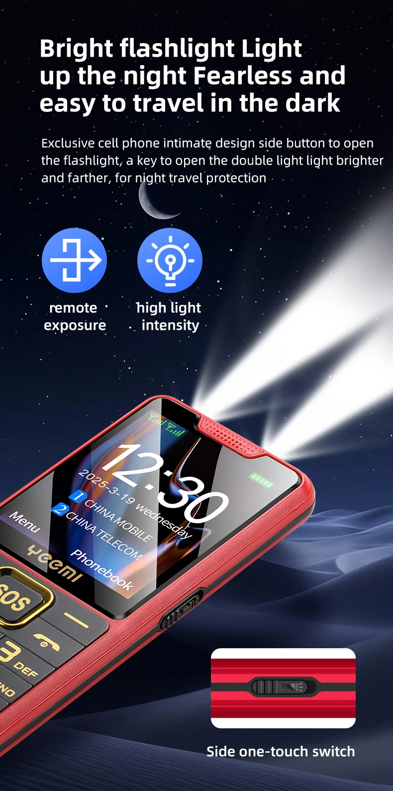 YEEMI K3+ 4G Cellphone 2.4inches Dual SIM Card LTE 2500mAh Bluetooth Camera Mobile Phone Type-C Bar Phone