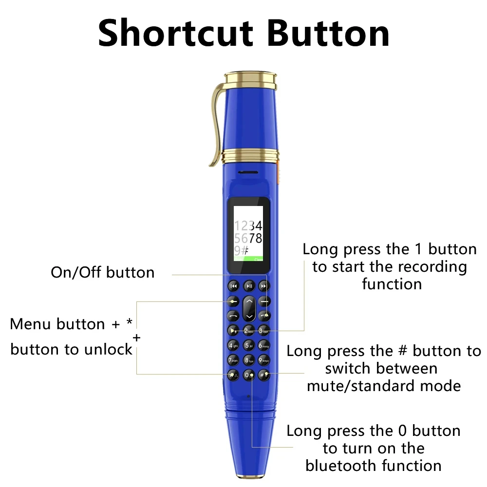 Low Price Sale SERVO BM111 3-in-1 Mobile Phone Pen Phone Portable Fan Magic Voice Bluetooth Dial Small Feature Cellphone FMRadio