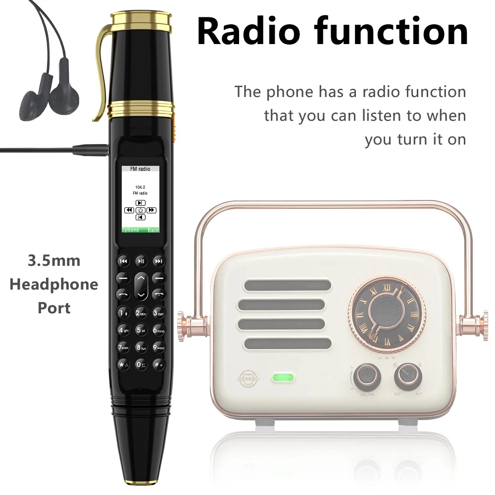 Low Price Sale SERVO BM111 3-in-1 Mobile Phone Pen Phone Portable Fan Magic Voice Bluetooth Dial Small Feature Cellphone FMRadio