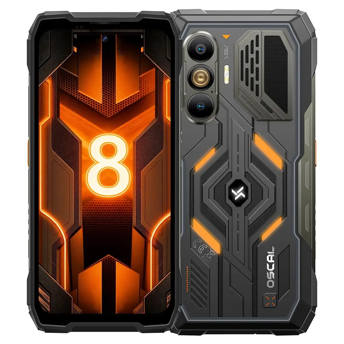 Blackview Oscal Pilot 8 Rugged Phone 12GB+256GB 6.83'' Android 16 Qualcomm QCM6690 Octa Core 108MP Camera 55W 5G Smartphone