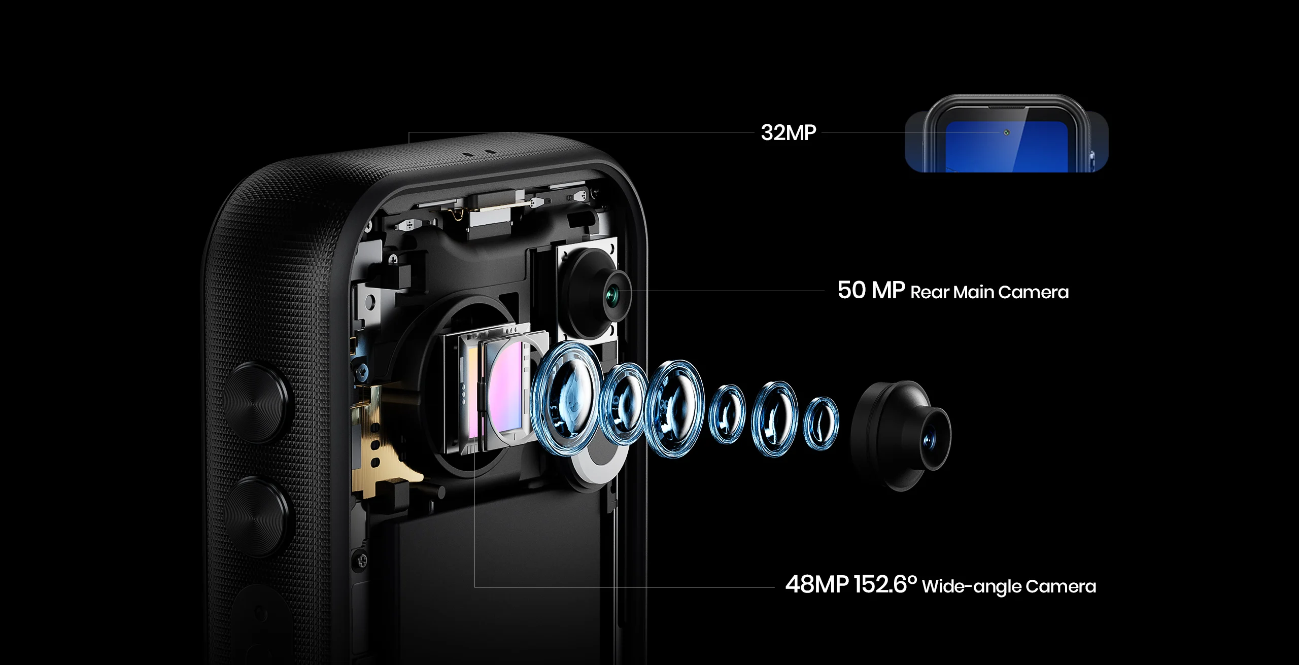 Fossibot F116 Pro 5G Rugged Phone 152.6° Wide-angle Camera 4" Mini Screen 3700mAh Battery Dimensity 7300 5G 12GB+256GB Android16