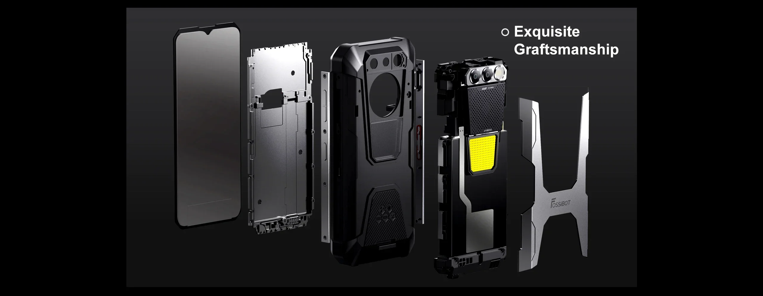 FOSSiBOT [F106 Pro] Rugged Smartphone 15GB(8+7) RAM 256GB ROM 12000mAh 6.58”FHD Android 14 Loud Speaker Cellphone Camping Light