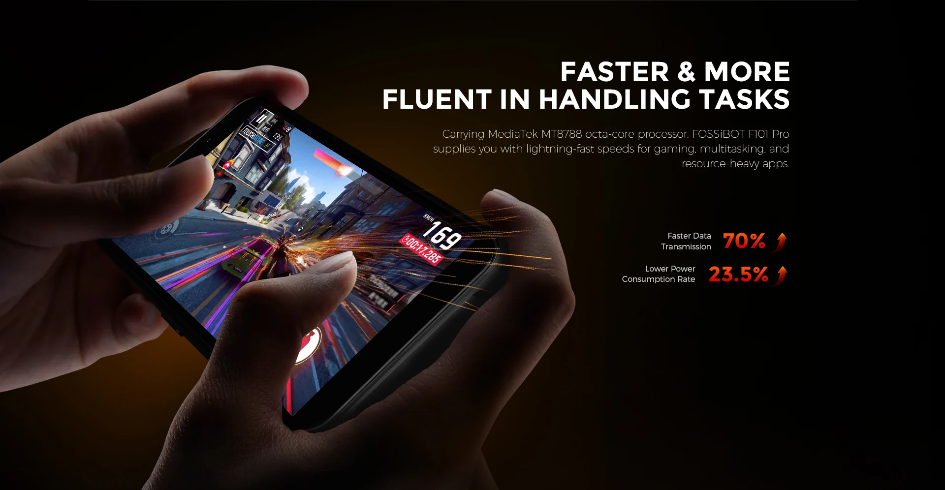 Fossibot F101 Pro Rugged Smartphone 15GB+128GB Android 13 IP68 Waterproof Mobile Phone 10600mAh NFC Cell Phone Global Version