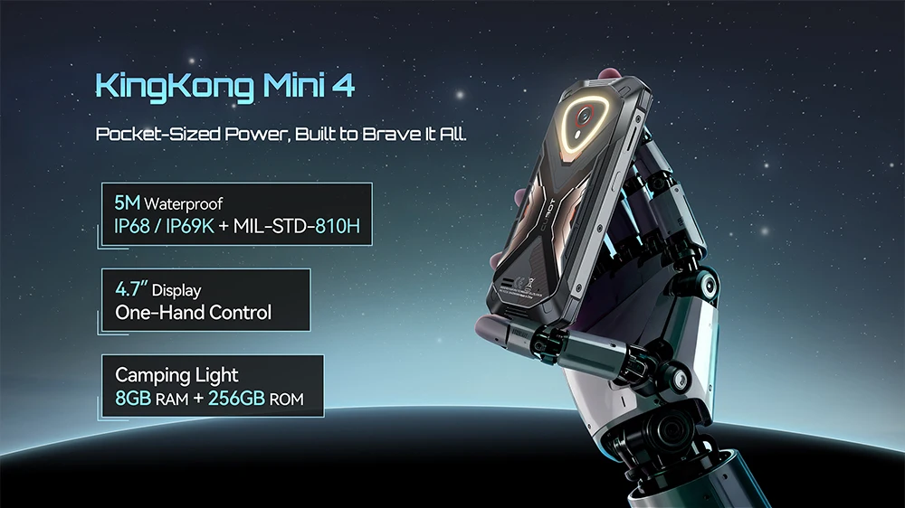 [Ship From Poland] Cubot KingKong Mini 4 6GB+128GB Mini Rugged Smartphone 4.7-Inch 90Hz Display 4700mAh  NFC 48MP Android 15