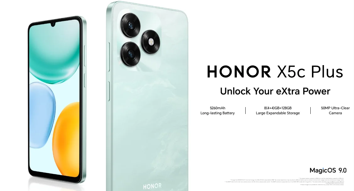 HONOR X5c Plus 4G,EU Version,4G Smartphone, 5260 mAh Battery,50MP Main Camera, MTK Octa-core CPU,6.74" LCD Screen