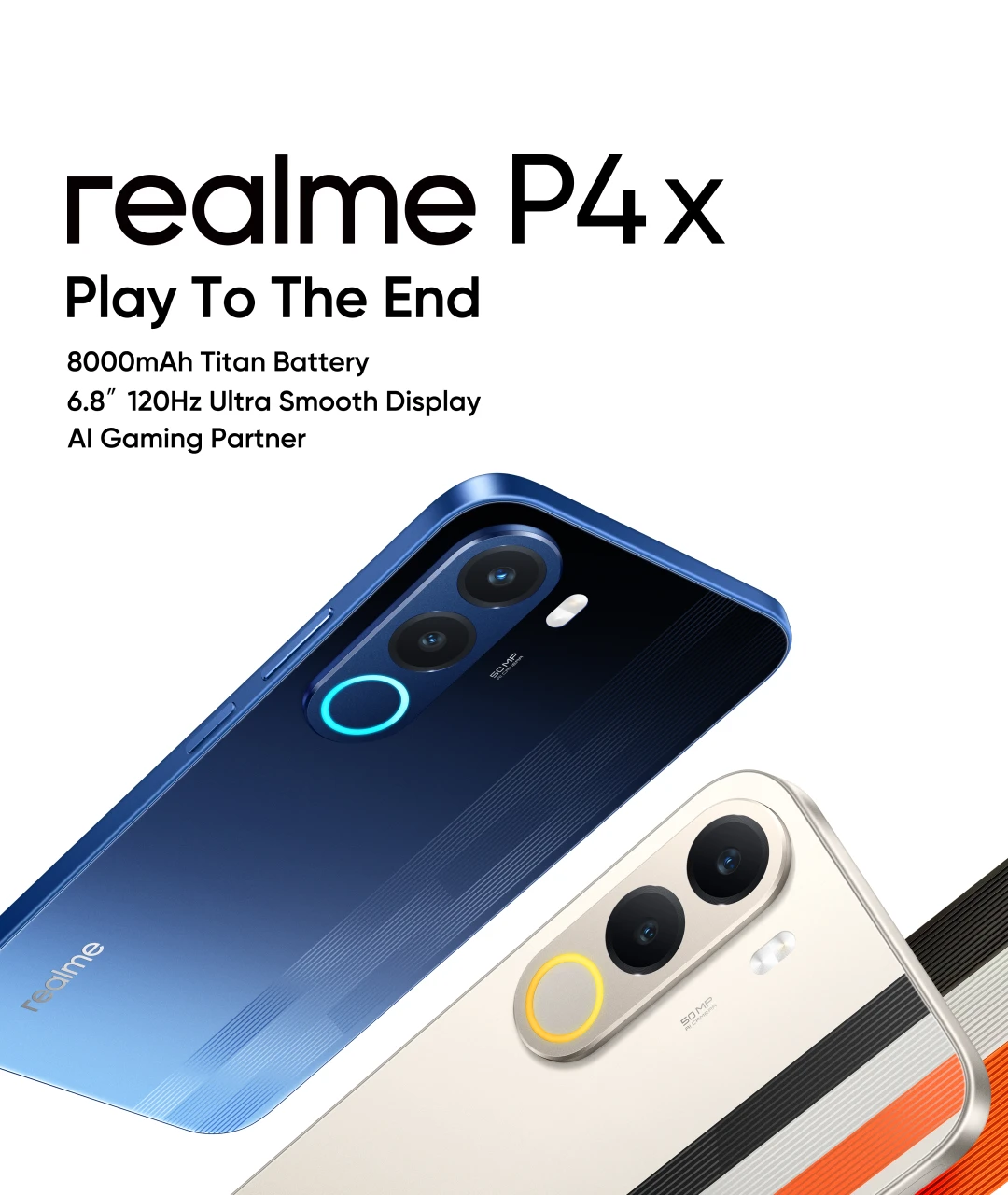 Smartphone realme P4x NFC 8000mAh Battery 45W Charge 6.8" 120Hz LCD Display IP64 50MP AI Camera UNISOC T7250 Chipset