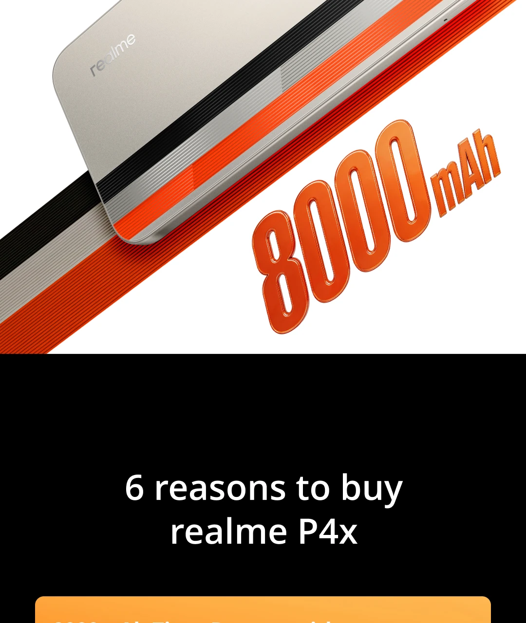 Smartphone realme P4x NFC 8000mAh Battery 45W Charge 6.8" 120Hz LCD Display IP64 50MP AI Camera UNISOC T7250 Chipset