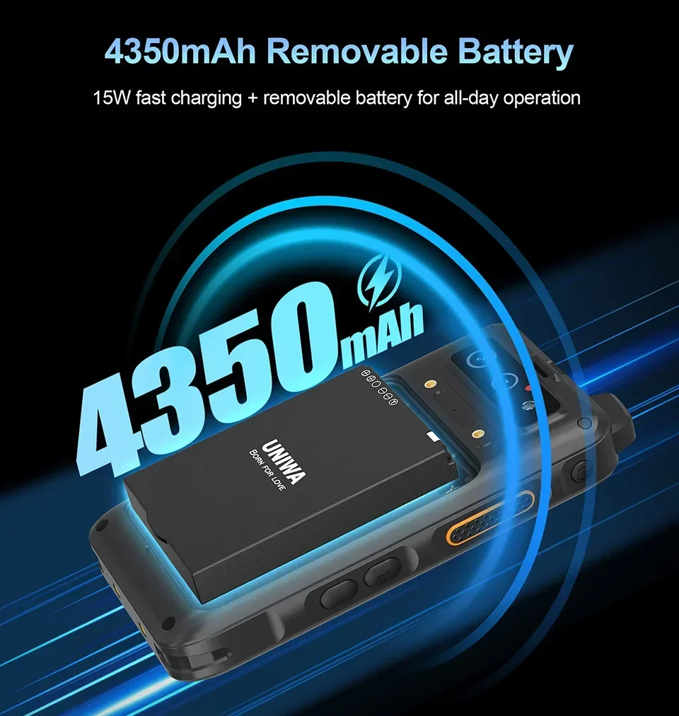 NEW UNIWA F400 Global Range Walkie Talkie Rugged PDA with PoC Walkie Talkie Zello IP56 13MP Smartphone Android15 4350mAh SOS NFC