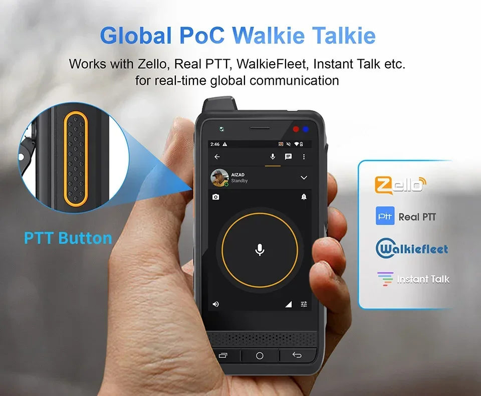 NEW UNIWA F400 Global Range Walkie Talkie Rugged PDA with PoC Walkie Talkie Zello IP56 13MP Smartphone Android15 4350mAh SOS NFC