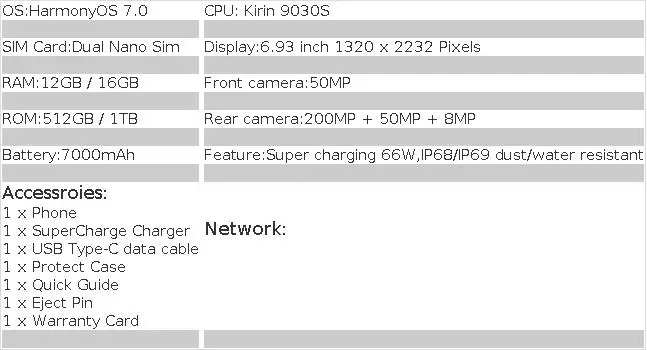 Original Huawei Pura X View Mobile Phone 6.39" 120HZ Screen Kirin 9030S HarmonyOS 7.0 Camera 200MP Battery 7000mAh Smartphone