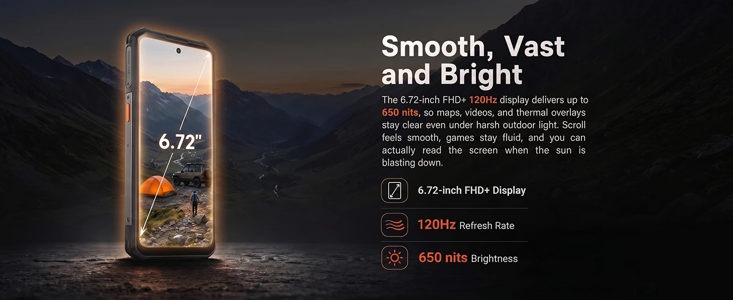 AGM X7 5G Rugged Phone 12GB+256GB 10000mAh Android 16 Phone 6.72" NFC Loudspeaker ESIM 64MP CAM Wireless Charging Cell Phone