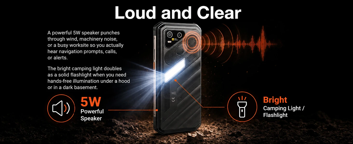 AGM X7 5G Rugged Phone 12GB+256GB 10000mAh Android 16 Phone 6.72" NFC Loudspeaker ESIM 64MP CAM Wireless Charging Cell Phone