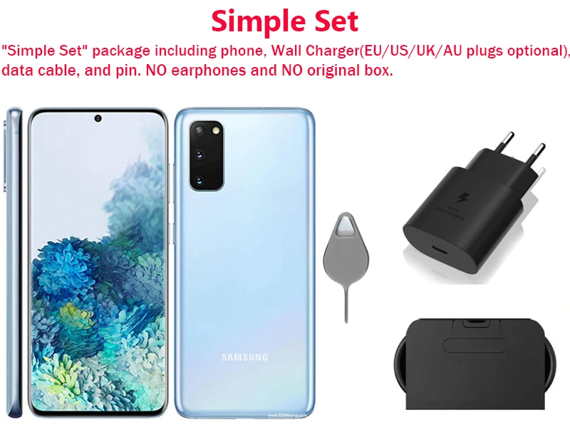 Samsung Galaxy S20 5G G981U1 G981B G9810 G981N Original 6.2" AMOLED RAM 12GB ROM 128GB NFC Octa Core Android Cell Phone