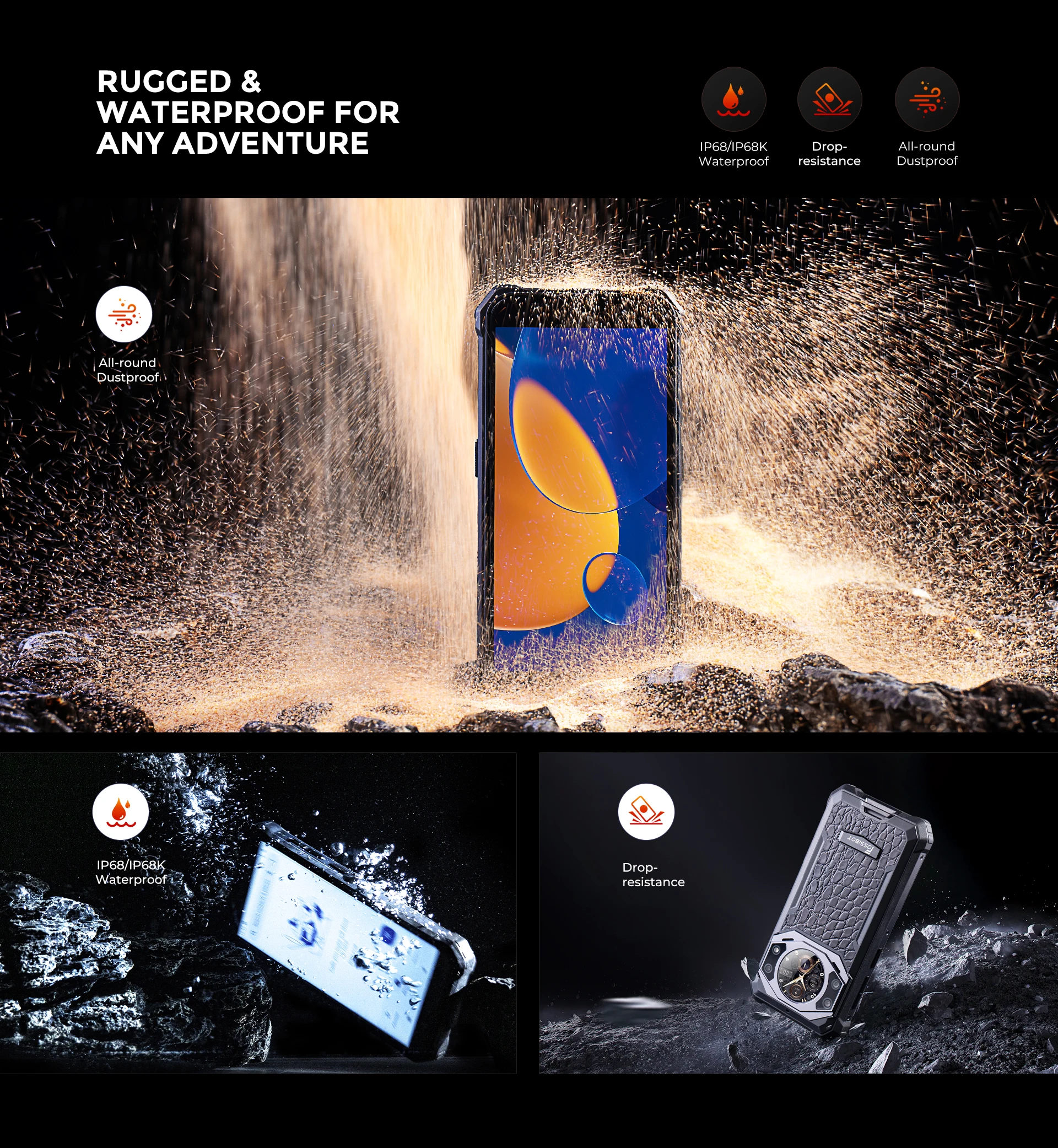 FOSSiBOT F101 Pro 8GB+128GB Rugged Octa Core 5.45Inch HD 4G 10600mAh 18W Fast Charge 24MP Camera NFC Global Version