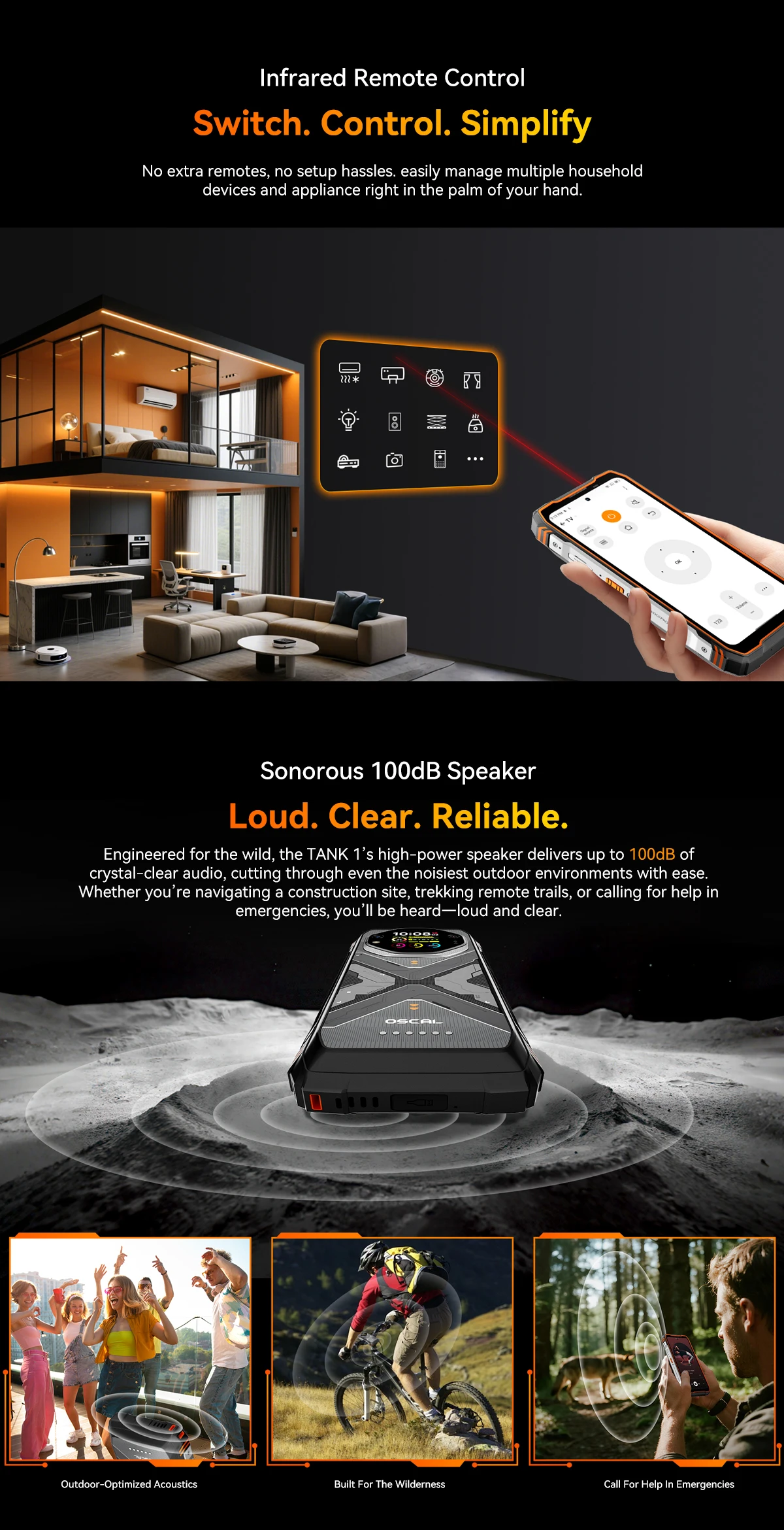 【World premiere】Blackview Oscal TANK 1 Rugged SmartPhone 5G MediaTek Dimensity 7050 20000mAh 6.78" 2.4K 120Hz Display NFC 64MP