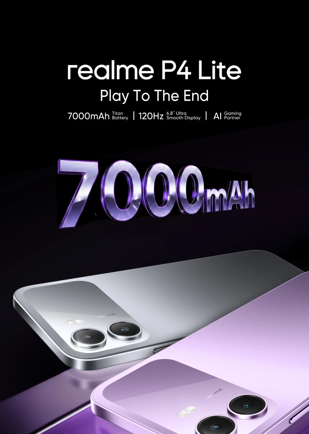 [World Premiere] realme P4 Lite Smartphone 7000mAh Battery 6.8" 120Hz LCD Display UNISOC T7250 Chipset NFC 15W Charge IP64