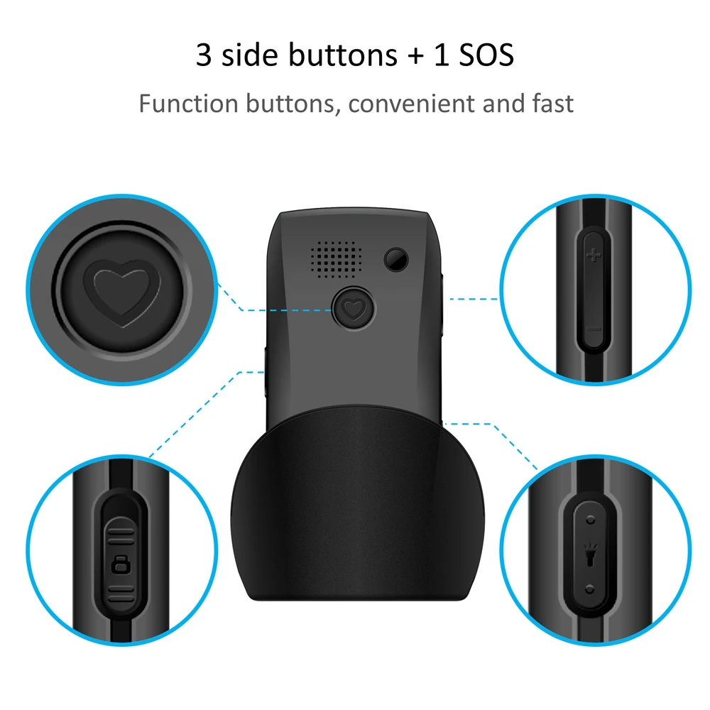 Artfone C1+ Bar Senior Mobile Phone With Free Charging Dock Big Rubber Keypad For Elderly Dual Sim One Key SOS FM 1400mAh