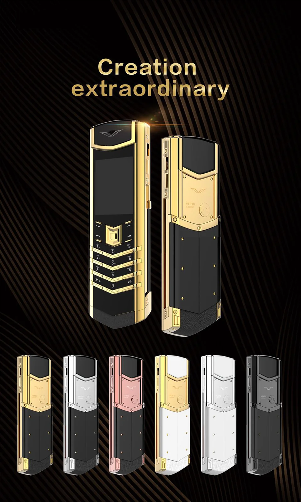 Elegant Metal Signature Handmade Mobile Phone Dual SIM Bluetooth Dialer Ebook Luxury Feature Classic Senior Phone for Elderly