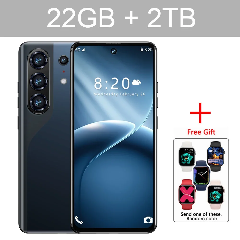 K-Touch NEW Mobile Phones S26 Ultra Smartphone Android 15 Cell Phone 7.3 Inch Screen 8000mAh Face Unlock 5G Dual SIM 16+48MP Camera Global Version Cellphones