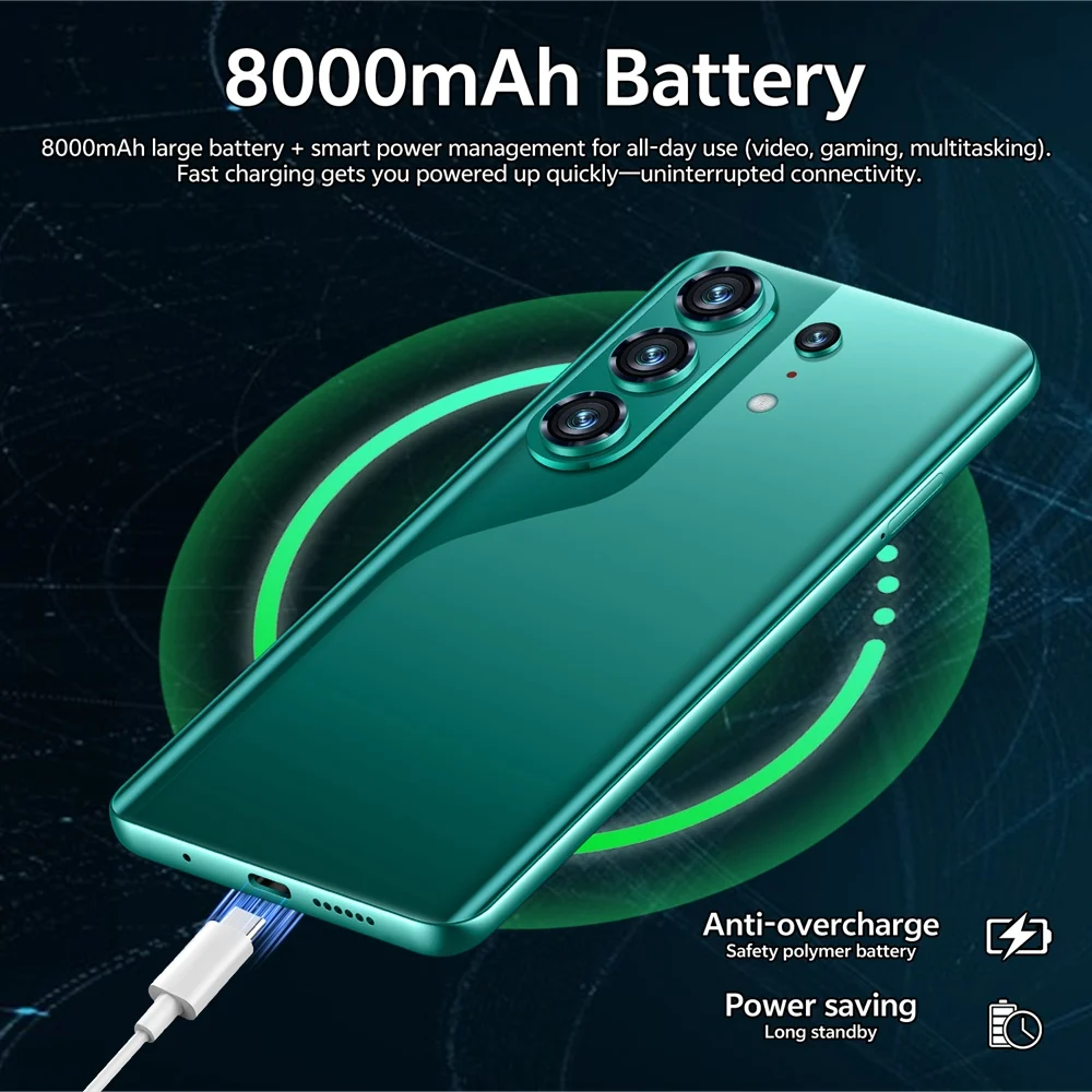 K-Touch NEW Mobile Phones S26 Ultra Smartphone Android 15 Cell Phone 7.3 Inch Screen 8000mAh Face Unlock 5G Dual SIM 16+48MP Camera Global Version Cellphones