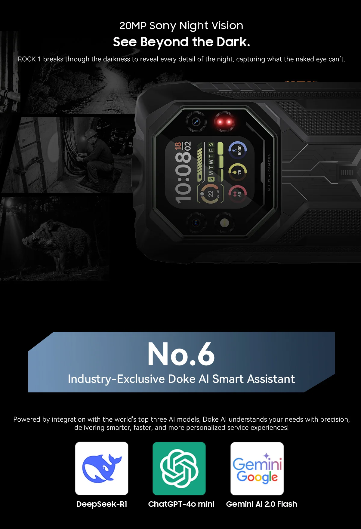 Blackview ROCK 1 [Charger not included for EU] Rugged Smartphone Android 16 24GB(8+16GB) RAM 256GB ROM 6.56'' 90Hz 15000mAh 33W