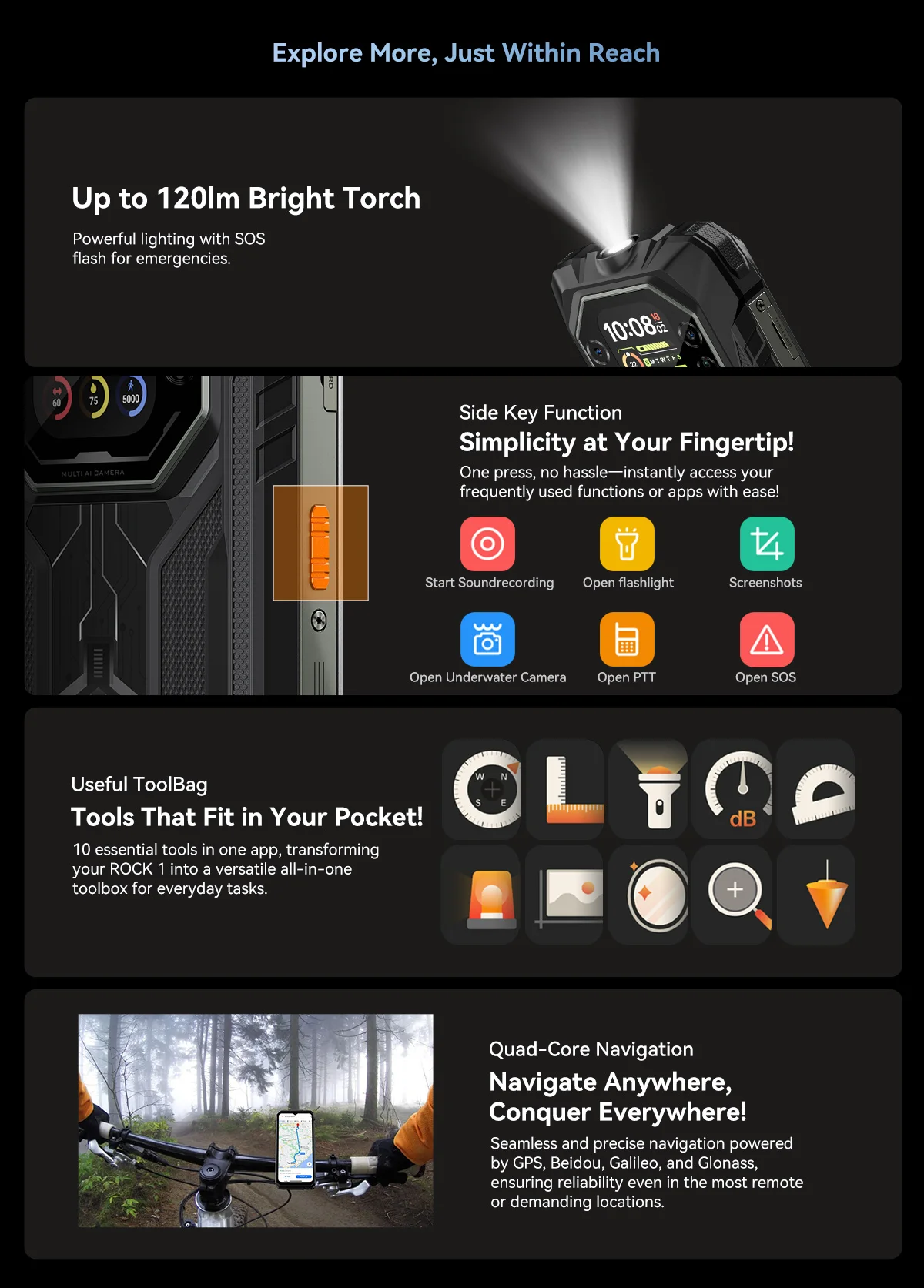 Blackview ROCK 1 [Charger not included for EU] Rugged Smartphone Android 16 24GB(8+16GB) RAM 256GB ROM 6.56'' 90Hz 15000mAh 33W