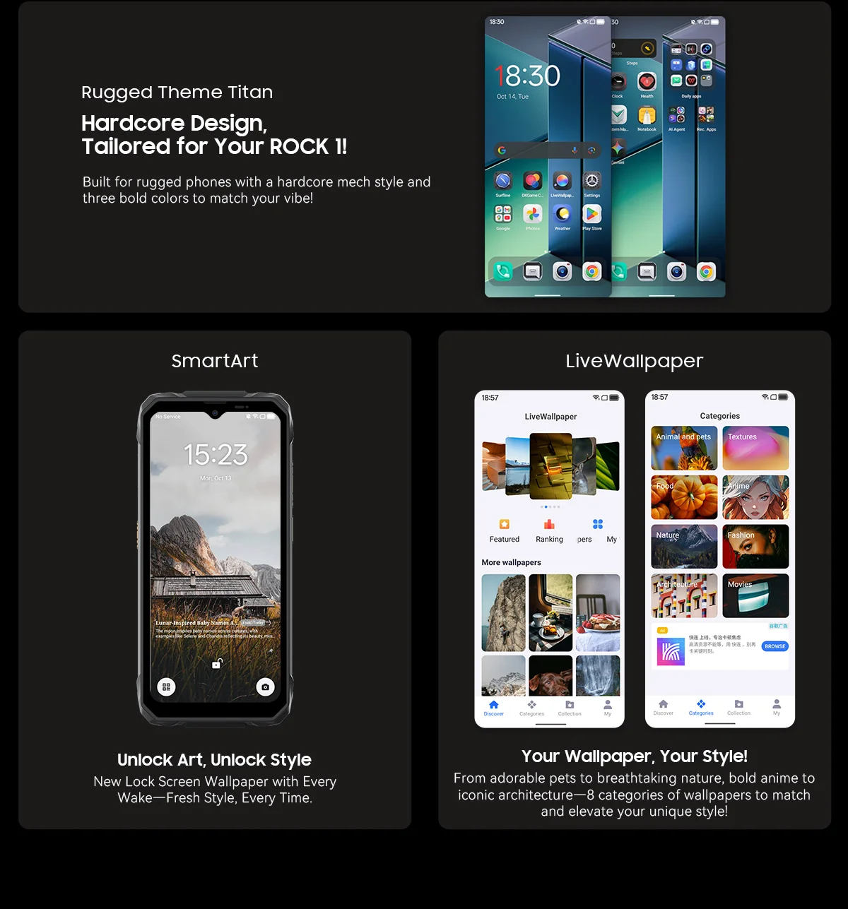 Blackview ROCK 1 [Charger not included for EU] Rugged Smartphone Android 16 24GB(8+16GB) RAM 256GB ROM 6.56'' 90Hz 15000mAh 33W